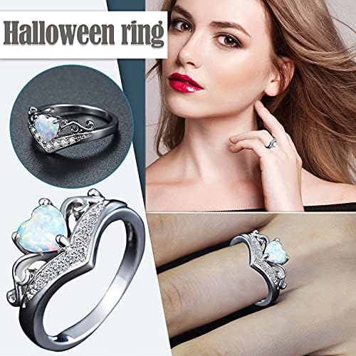Womenенски ангажман прстени уникатна личност креативен прстен во форма на срце, мода мода цирконија парови прстени накит подароци свадбени