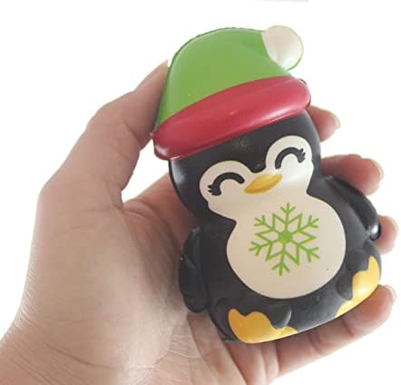 Сет од 2 пингвин со снегулка бавно издигнување на писателната играчка - мемориска пена Скај стрес топка - Зимски Божиќ