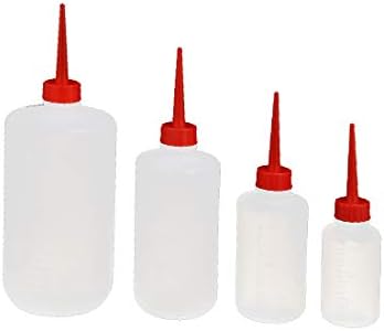 X-DREE 4 во 1 Ldpe Пластика Црвена Директно Стискаш Уста Работилница Етикета Масло Течен Лепак Шише (4 во 1 bottillia di colla