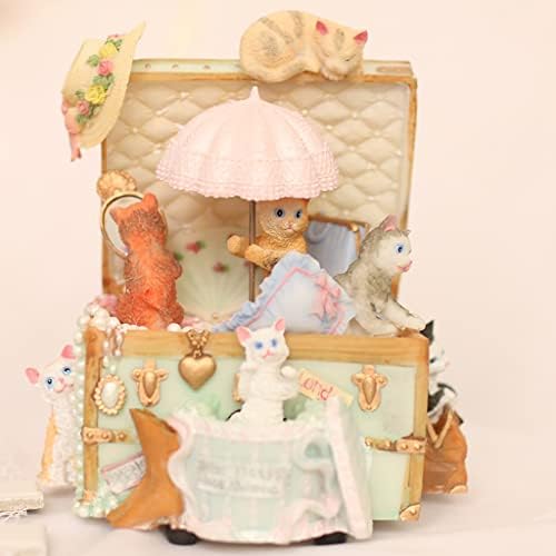 Zgjhff мачка девојка срце ротирачка музичка кутија октава кутија ретро креативна роденденска девојка подарок на девојки девојки
