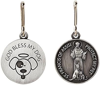 Сребрен Тон Свети Францис Заштитете Го Мојот Медал За Миленичиња Со Бога Благослови Го Моето Куче Назад, 1 Инч
