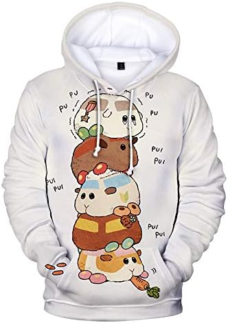 Pui Pui Molcar Hoodie 3D џемпер со долги ракави жени машка тренерка Harajuku улична облека модна облека