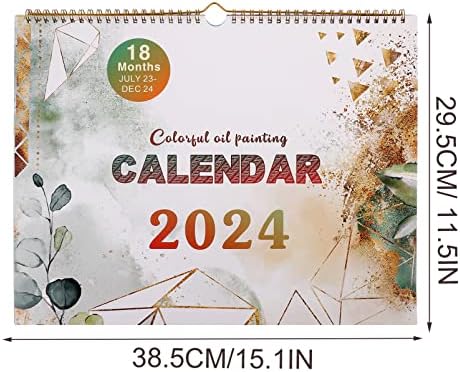 Абуфан Ѕид Календар 2023-2024 18 Месеци од јули 2023 година-декември 2024 година Со Планер За Закачување На Подлогата За Списоци Годишно Месечен