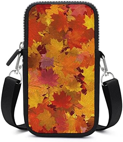 Есенски јавор остава крстосница за мобилни телефони крстосници мини торба модна телефонска торбичка паричник со одвојлив каиш