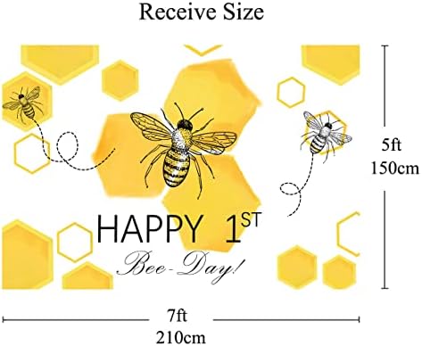Пчела Среќна 1-ви роденден Заднини Детска пчела ПЕРЦИЈА ПАРТИЧКИ ПАРТИЦИ ДЕЦЕРАЦИИ Среќна пчела-табела за торта Банер Фото штанд реквизити