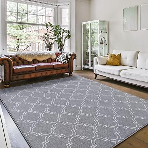 Amearea меки марокански килим, меки нејасни килими за геометрија за дневна соба, бушава модерна површина килим за спална соба соба, лесен чист,