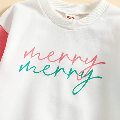 Детско новороденчиња девојки девојки Божиќ со долг ракав, печати пулвер врвови деца со долги ракави кошула