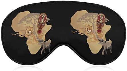 Африка диви лев мапа за слонови смешно спиење маска за очи меко заслепено око со прилагодлива лента ноќна очила за мажи за мажи