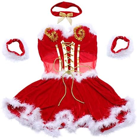 ABOOFAN 1pc Божиќен Костум Божиќна Облека Секси Забава Облека Божиќни Перформанси Фустан Забава Фаворизира