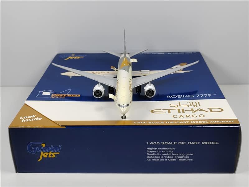 Beminijets Etihad Air Cargo за Boeing B777-200F A6-DDE 1: 400 Diecast Aircraft претходно изграден модел