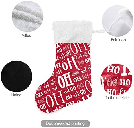Божиќни чорапи на Алаза Дедо Мраз се смеат класични персонализирани големи декорации за порибување за семејни сезонски празници Декор 1 пакет, 17,7 ''