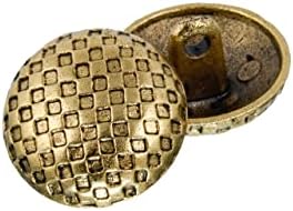 Цинк на цинк Mibo 8PCS Die Cast Shank - Половина топка со карирана шема - 32L - мат античко злато
