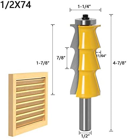 Dlltec Qinlu -CNC рутер бит -бленда стил бит - 1/2 Шанк 12мм Шанк врата од дрво за обработка на дрвени секачи за тенони за алатки за обработка