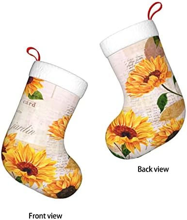 Божиќни чорапи за божиќни чорапи гроздобер сончогледово цветно двострано камин што виси чорапи