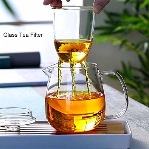 Дебела боросиликатна стакло отпорна на топлина стаклен чајник, шпорет на гас, цветен котел