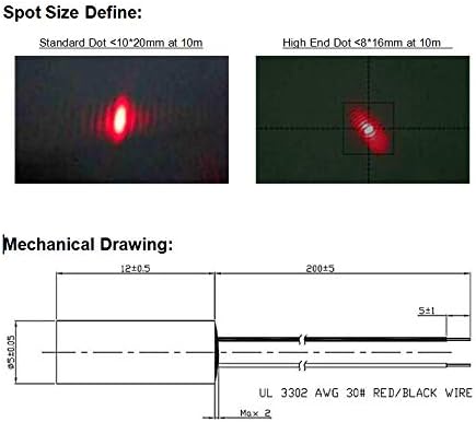 D5x12mm 650nm-10 стаклени леќи со црвена точка ласерска диода модул ласерска глава индустриска оценка APC возач