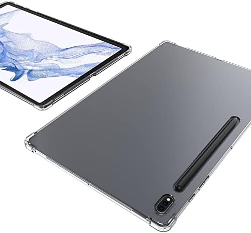Зекинг дизајниран за Samsung Galaxy Tab S8 Case, кристално чист мек флексибилен транспарентен TPU браник на кожата на задниот капак