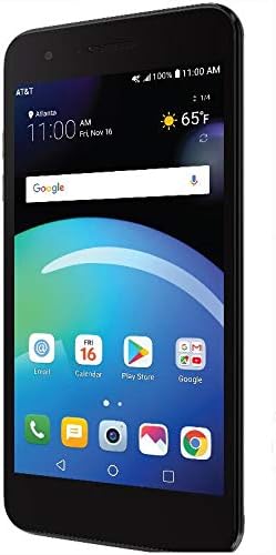 LG Phoenix 4 AT & T припејд паметен телефон со 16 GB, 4G LTE, Android 7.1 OS, 8MP + 5MP камери - црно
