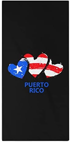 Знаме на Порто Рико срцев микрофибер рачни крпи Супер апсорбирачки крпи Брзо суво миење на миењето