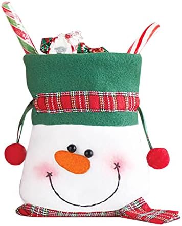 Декорација за Божиќна забава dbylxmn ги снабдува Божиќниот снежен човек куп џебни торби за бонбони Божиќни снежни торби за подароци за деца Детски