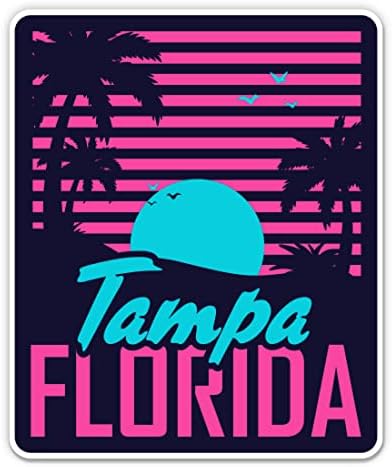 Налепница Тампа Флорида - налепница за лаптоп 5 - водоотпорен винил за автомобил, телефон, шише со вода - Тампа Деклал