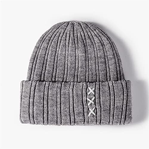 Зимска надворешна унисекс случајна плетена мода задебелен топла капа капа од волнени бејзбол капаче за бел дробилка