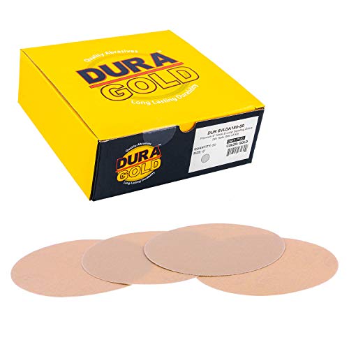 Дура -злато 6 дискови за пескарење злато - 180 решетки и 6 кука и јамка DA плоча за поддршка