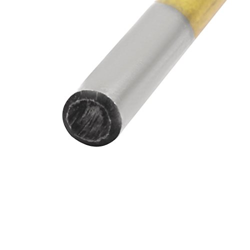 Uxcell 4mm Дупче за дупчење со должина од 74мм титаниум позлатена права лента за пресврт бит 4 парчиња