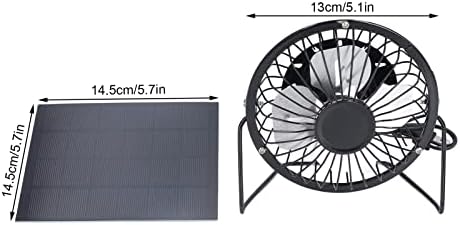 BuyWeek Fan Fan, 3W 6V Polysilicon Solar панел вентилатор USB соларен патник за патувања за патувања за патувања на отворено