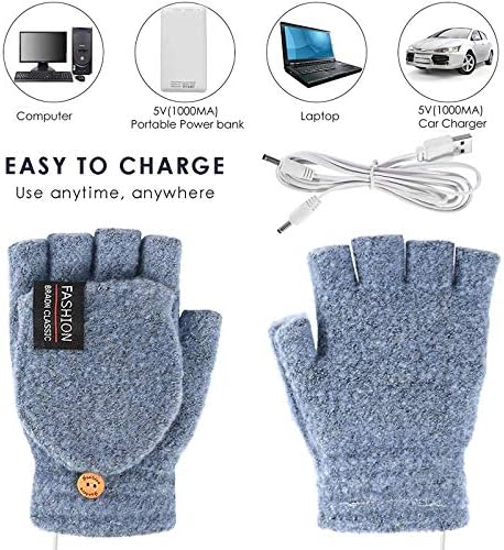Мажите со лаптоп топли нараквици прсти на прсти жени рака загреана зимска USB целосна и половина белезници за жени изолирани со ладно време