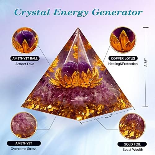 Оргон пирамида за позитивна енергија, кристал оргонитна пирамида заштита кристали генератор на енергија за стрес намалување на јогата