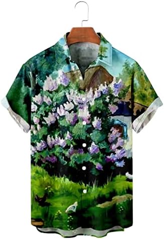 XXBR 2023 НОВО 2023 година 3Д печатено сликарство Флорална хавајска кошула мажи жени исклучуваат јака гроздобер удобност долг ракав