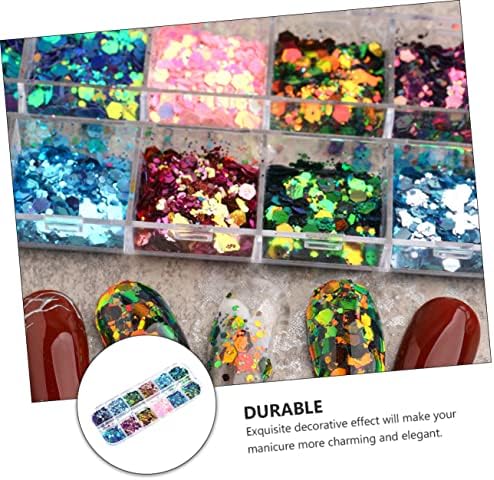 Лалафина 1 кутија за треперливи сјајни уметнички прав секвенци бои за нокти свадби холографски бурини фолија за шминка занаетчиски занаети