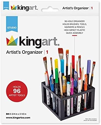 Kingart® 96 Дупка пластична молив и држач за четки, организатор на биро за држачи за држење за пенкала, четки за боја, обоени моливи,