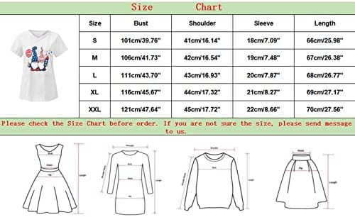 4 јули Блузи За Жени Американско Знаме Летни Маици Со Кратки Ракави Против Вратот со 2 Џебови Блуза Врвна Празнична Секојдневна Работна