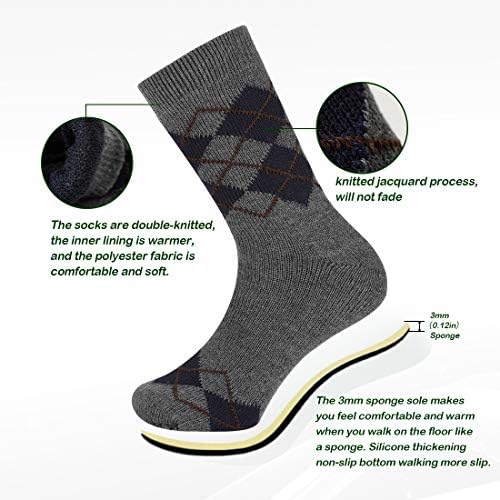 Машки Чорапи за Влечки вихир-Зимски Плетени Не-Лизгачки Домашни Топли Подни Чорапи Внатрешни Куќни Чевли