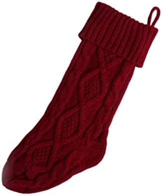 Канит Кларет виси подароци Божиќни украси чорапи Волнени црвени чорапи украси инчи торби Семејни чорапи: Големо добро дрво Божиќно