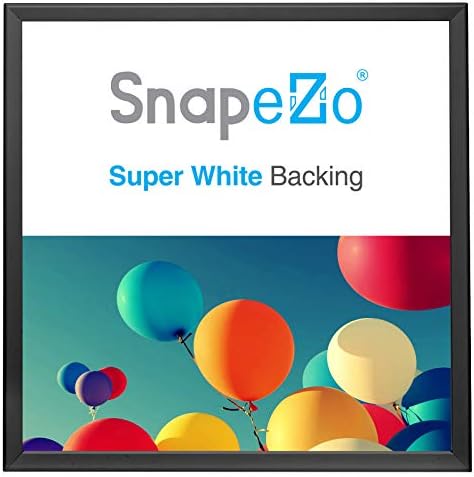 Рамка за постер Snapezo 36x36, црна, 1,25 инчен профил на алуминиум, предвремена рамка за вчитување, монтирање на wallидови, професионална серија