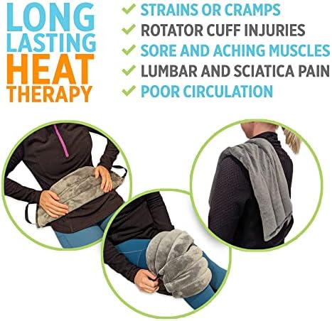 Екстра голема микробранова пакет за топлина со рачка, пакет за греење на раменици, грчеви на вратот, коленото и желудникот, топла или ладна пакет