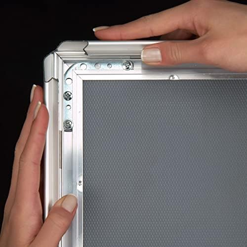 M&T прикажува Snap Poster Frame 36x48 Inch Silver 1,25 Алуминиумски профил предно вчитување на wallидот за монтирање на слики, сертификат