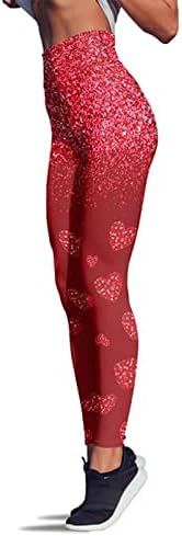 Панталони пилатес сакаат печати женски хеланки на в Valentубените, панталони за трчање на панталони за водење 2023 година
