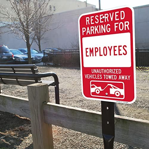SmartSign Резервиран паркинг за знак на вработените - 2 пакувања, неовластено возила за влечење, знак, 18 x 12 инчи, алуминиум композит