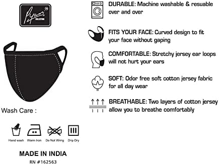 Jerseyерси памук мека и блага маска за еднократно лице 2 слоевит - пакет од 5