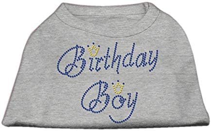 Роденденска момче кошула од кучиња од ринестон сива xxxl