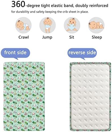 Расадник тематски опремени мини чаршафи за креветчиња, преносни мини члена со креветчиња за деца со лежишта за бебиња за момчиња,