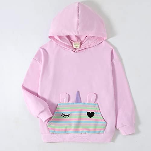 Julerwoo Toddler & Kids Cotton Sweatshirts Girls Zip-Up Hoodie Dinosaur Unicorn Pullover кошула врвови 2-12 години