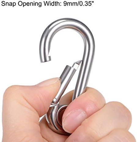 Uxcell Snap Hook, 2,34 /59,5mm 304 не'рѓосувачки челик пролетен прилепник за приврзок за клучеви за клучеви 2 парчиња