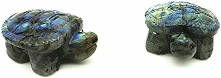Heeqing AE216 1PC Природен лабрадорит кристал камен врежан желка желка
