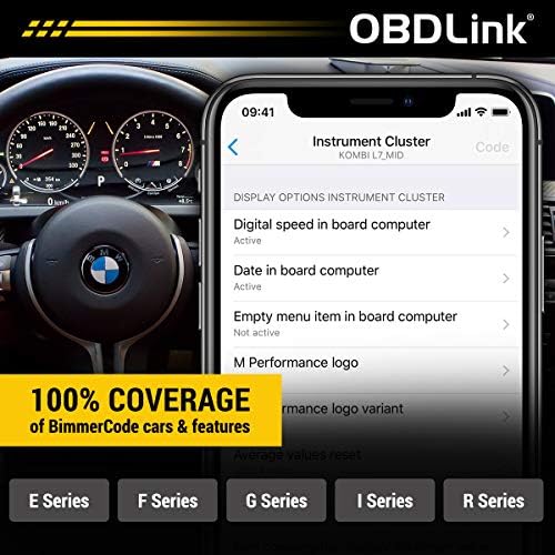 ObdLink CX Bimmercode Bluetooth 5.1 BLE OBD2 адаптер за BMW/Mini, работи со iPhone/iOS & Android, кодирање на автомобили, Diagnostic скенер на OBD II