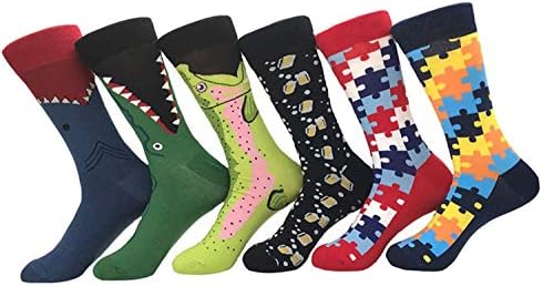Andongnywell Mens News Cods Unisex Digital Printing Funky моделирани екипаж чорапи Обични шарени дизајн чорапи